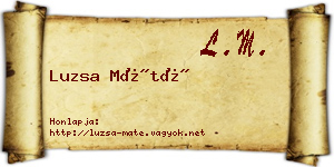 Luzsa Máté névjegykártya